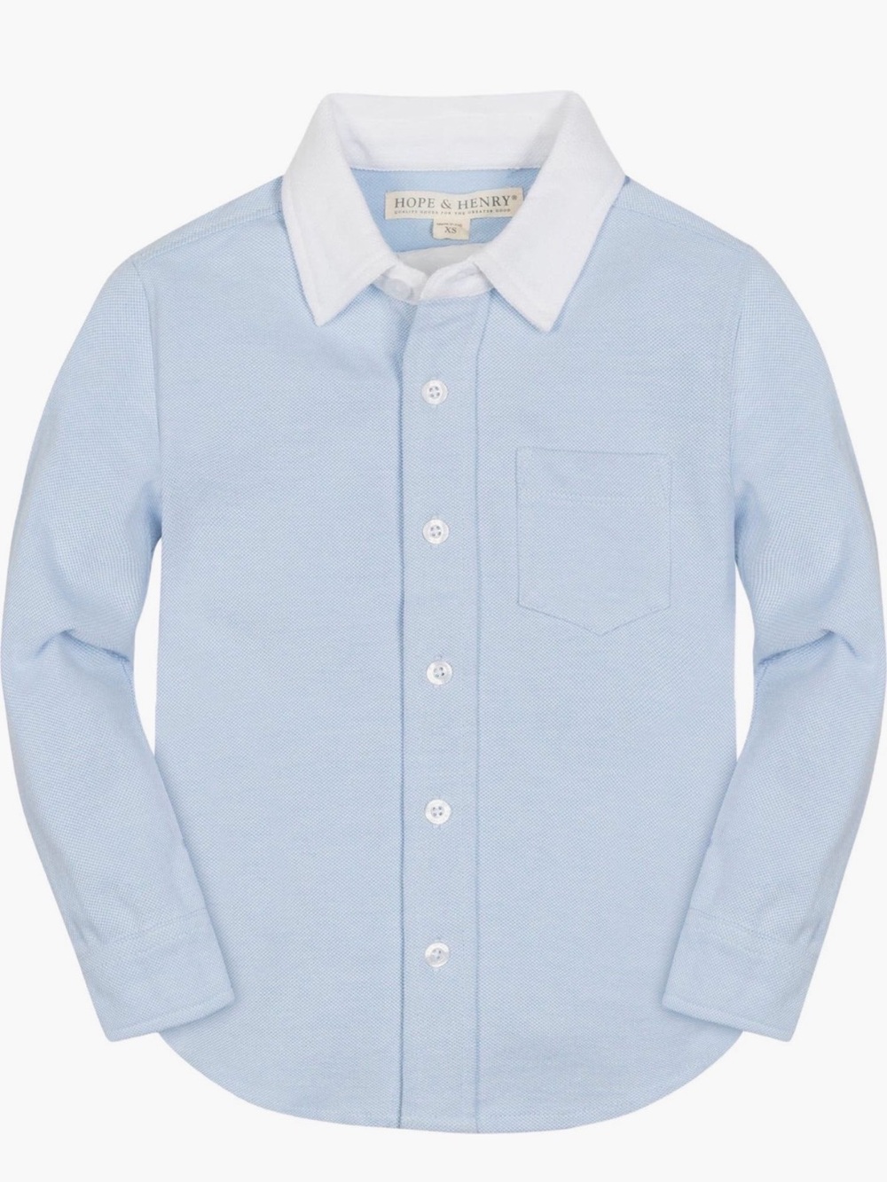 Hope & Henry Baby Boys' Organic Pique Button Down Shirt